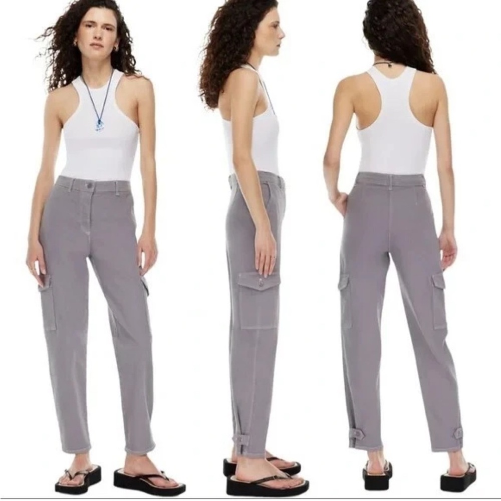 Aritzia Wilfred Free‎ Modern Cargo Pant Purple High Rise Utility Button Fly Sz 2